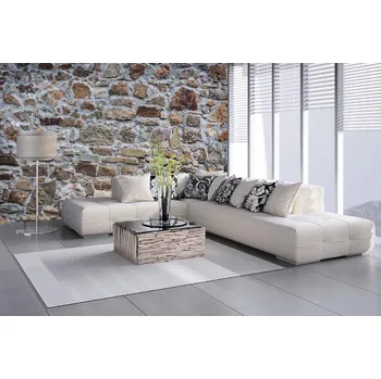 Fototapeta DIMEX | Samolepicí vliesová fototapeta na zeď Rustikální kamenný obklad MA-5-2387 | 375 x 250 cm | oranžová, hnědá + Samolepicí vliesová fototapeta na stěnu DIMEX Rustikální kamenný obklad MA52387 v rozměru 375 x 250 cm