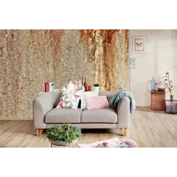 Fototapeta DIMEX | Samolepicí vliesová fototapeta na zeď Stará rezavá zeď MA-5-2418 | 375 x 250 cm | béžová, oranžová, hnědá + Samolepicí vliesová fototapeta na stěnu DIMEX Stará rezavá stěnu DIMEX MA52418 v rozměru 375 x 250 cm