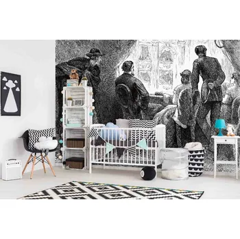 Fototapeta DIMEX | Samolepicí vliesová fototapeta na zeď Atentát na Lincolna MA-5-2943 | 375 x 250 cm | bílá, černá + Samolepicí vliesová fototapeta na stěnu DIMEX Atentát na Lincolna MA52943 v rozměru 375 x 250 cm