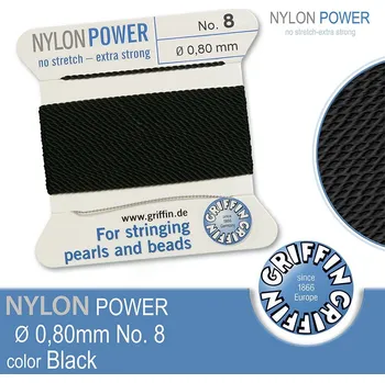 Nit NYLON Power velmi pevná nit GRIFFIN síla nitě 0,80mm Barva Black