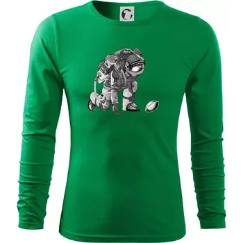 Pánské oblečení Americký fotbal astronaut - Triko s dlouhým rukávem FIT-T long sleeve - M ( Středně zelená )