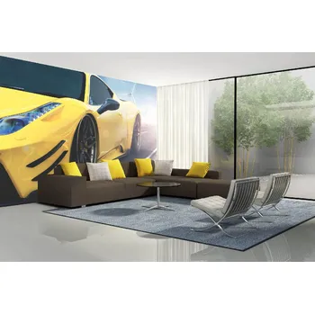 Fototapeta DIMEX | Samolepicí vliesová fototapeta na zeď Luxusní auto MA-5-2719 | 375 x 250 cm | modrá, černá, žlutá + Samolepicí vliesová fototapeta na stěnu DIMEX Luxusní auto MA52719 v rozměru 375 x 250 cm