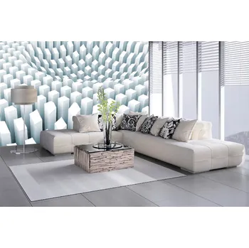 Fototapeta DIMEX | Samolepicí vliesová fototapeta na zeď Abstraktní digitální pozadí MA-5-2598 | 375 x 250 cm | modrá, bílá + Samolepicí vliesová fototapeta na stěnu DIMEX Abstraktní digitální pozadí MA52598 v rozměru 375 x 250 cm