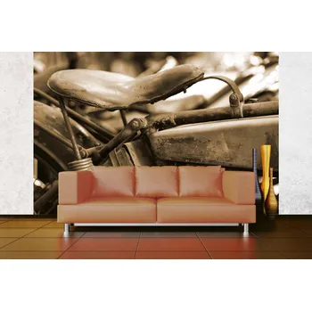 Fototapeta DIMEX | Samolepicí vliesová fototapeta na zeď Sedlo motocyklu MA-5-2804 | 375 x 250 cm | šedá + Samolepicí vliesová fototapeta na stěnu DIMEX Sedlo motocyklu MA52804 v rozměru 375 x 250 cm