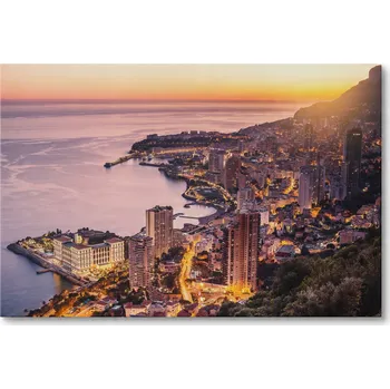 Obraz Obraz na plátně PANORAMA LUXUSNÍHO MONACA V NOCI 60 x 40 cm
