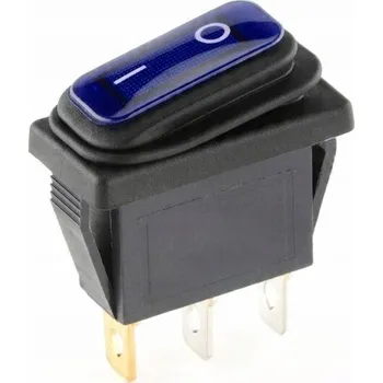 Elektroinstalace pro motocykl Hermetický přepínač KCD3 12V modrý 111
