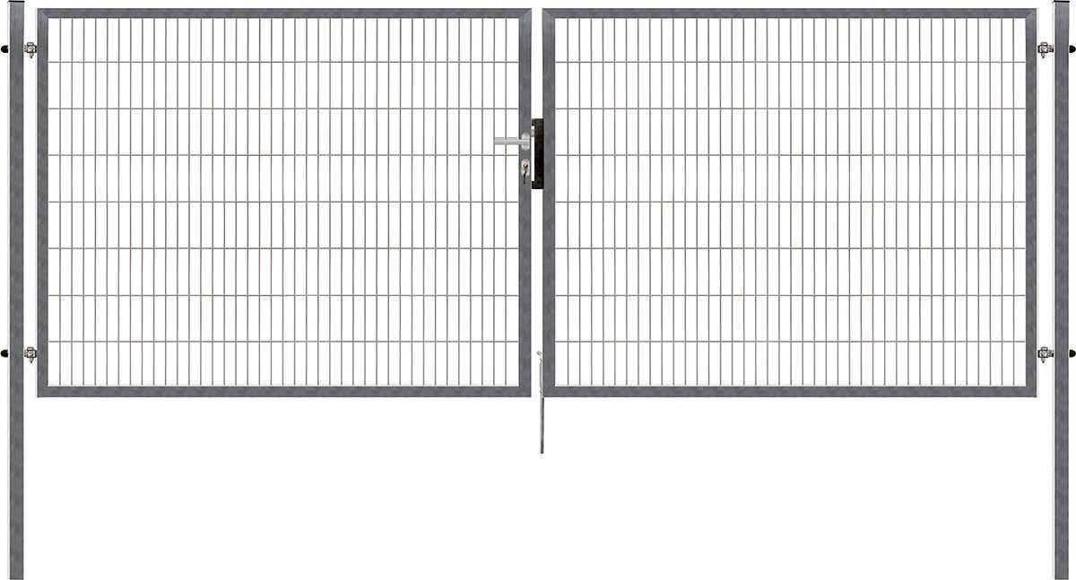 PILECKÝ s.r.o. - Dvoukřídlá brána PILOFOR® SUPER pozinkovaná (Zn) - rozměr 4090 × 1380 mm