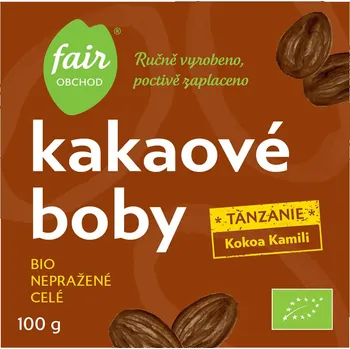 Fairobchod Bio nepražené kakaové boby Tanzanie Kokoa Kamili, 100 g