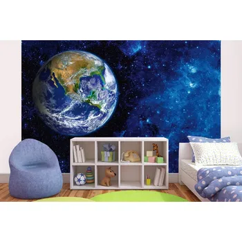 Fototapeta DIMEX | Samolepicí vliesová fototapeta na zeď Země z vesmíru MA-5-2236 | 375 x 250 cm | zelená, modrá, bílá + Samolepicí vliesová fototapeta na stěnu DIMEX Země z vesmíru MA52236 v rozměru 375 x 250 cm