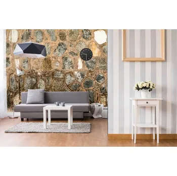 Fototapeta DIMEX | Samolepicí vliesová fototapeta na zeď Vápencová zeď MA-5-2351 | 375 x 250 cm | bílá, černá, šedá + Samolepicí vliesová fototapeta na stěnu DIMEX Vápencová stěnu DIMEX MA52351 v rozměru 375 x 250 cm