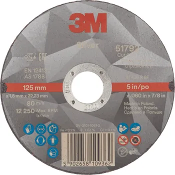 Brusný kotouč 3M™ SILVER Cut-Off Wheel, Řezný kotouč, rozměr 125x1.6mm