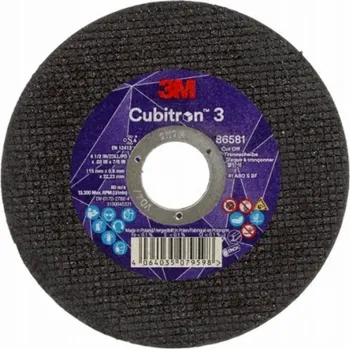 Řezný kotouč 3M™ CUBITRON 3 Řezný kotouč, rozměr 115x0.8mm, 86581, zrnitost 80+