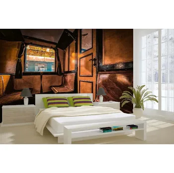 Fototapeta DIMEX | Samolepicí vliesová fototapeta na zeď Interiér vlaku MA-5-2923 | 375 x 250 cm | modrá, hnědá + Samolepicí vliesová fototapeta na stěnu DIMEX Interiér vlaku MA52923 v rozměru 375 x 250 cm