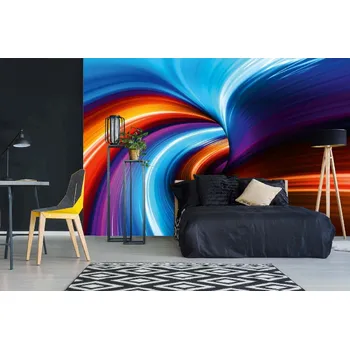 Fototapeta DIMEX | Samolepicí vliesová fototapeta na zeď Barevný tunel MA-5-2558 | 375 x 250 cm | modrá, červená, oranžová, růžová + Samolepicí vliesová fototapeta na stěnu DIMEX Barevný tunel MA52558 v rozměru 375 x 250 cm