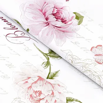 Bavlněné plátno - Pivoňky s texty 160 cm