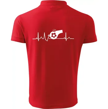 Pánská košile EKG fotbal rozhodčí a píšťalka - Polokošile pánská Pique Polo 203 - XL ( Červená )