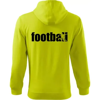 Pánská mikina Football nápis - Mikina s kapucí na zip trendy zipper - XL ( Limetková )