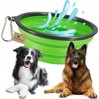 Miska pro psa Skládací (cestovní) silikonová miska Wesoły Pupil černá 1 l