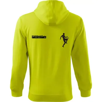 Pánská mikina Football sport - Mikina s kapucí na zip trendy zipper - S ( Limetková )
