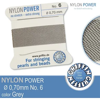 Nit NYLON Power velmi pevná nit GRIFFIN síla nitě 0,70mm Barva Grey