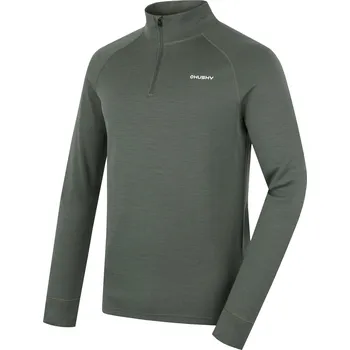 Oblečení a móda Husky Pánská merino mikina Aron Zip M khaki Velikost: M