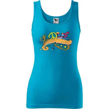 Dámské tílko s potiskem Love Velikost: XL, Barva: Tyrkysová