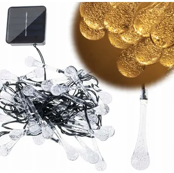 Venkovní osvětlení Solární zahradní světla slzy 6,5m 30LED teplá bílá