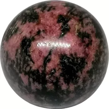 Rodonitová koule 214 g – růžový krystal pro lásku a rovnováhu