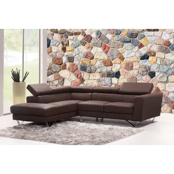 Fototapeta DIMEX | Samolepicí vliesová fototapeta na zeď Barevná kamenná zeď MA-5-2369 | 375 x 250 cm | modrá, červená, hnědá, šedá + Samolepicí vliesová fototapeta na stěnu DIMEX Barevná kamenná stěnu DIMEX MA52369 v rozměru 375 x 250 cm