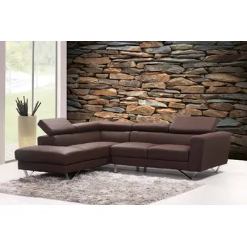 Fototapeta DIMEX | Samolepicí vliesová fototapeta na zeď Břidlicová kamenná zeď MA-5-2332 | 375 x 250 cm | černá, hnědá, šedá + Samolepicí vliesová fototapeta na stěnu DIMEX Břidlicová kamenná stěnu DIMEX MA52332 v rozměru 375 x 250 cm