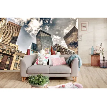 Fototapeta DIMEX | Samolepicí vliesová fototapeta na zeď Panoráma New York City MA-5-2979 | 375 x 250 cm | modrá, bílá, hnědá + Samolepicí vliesová fototapeta na stěnu DIMEX Panoráma New York City MA52979 v rozměru 375 x 250 cm