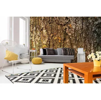 Fototapeta DIMEX | Samolepicí vliesová fototapeta na zeď Kůra stromu s mechem MA-5-2336 | 375 x 250 cm | zelená, bílá, hnědá + Samolepicí vliesová fototapeta na stěnu DIMEX Kůra stromu s mechem MA52336 v rozměru 375 x 250 cm