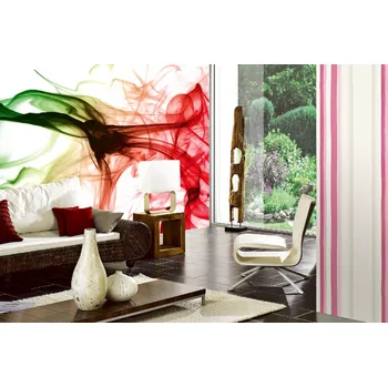 Fototapeta DIMEX | Samolepicí vliesová fototapeta na zeď Barevný kouř na bílém pozadí MA-5-2532 | 375 x 250 cm | zelená, červená, černá + Samolepicí vliesová fototapeta na stěnu DIMEX Barevný kouř na bílém pozadí MA52532 v rozměru 375 x 250 cm