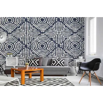 Fototapeta DIMEX | Samolepicí vliesová fototapeta na zeď Ručně vyšívaná tkanina MA-5-2510 | 375 x 250 cm | modrá, bílá + Samolepicí vliesová fototapeta na stěnu DIMEX Ručně vyšívaná tkanina MA52510 v rozměru 375 x 250 cm