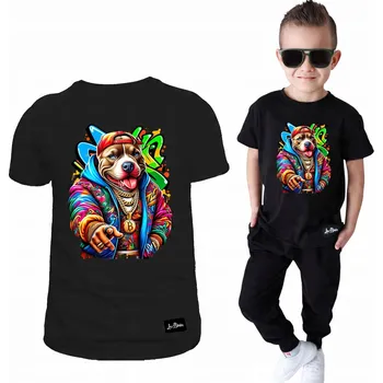 Dívčí tričko Dětské tričko černé pro chlapce Pitbull velikost 86