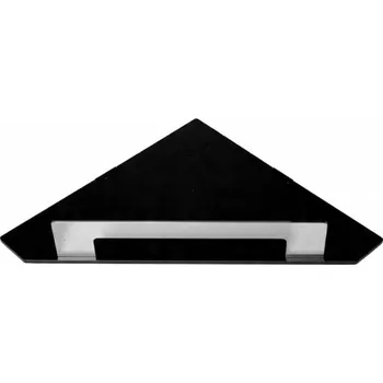 Koupelnový nábytek Rohová koupelnová police černá matná + ocel leštěná Stella 16.06414-B