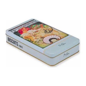 Plechová dóza Alfons Mucha - Biscuits 24×14×4 cm