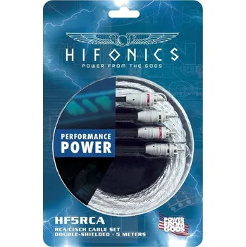 Audio kabel Hifonics HF5RCA kabel RCA Cinch 5m pro zesilovač