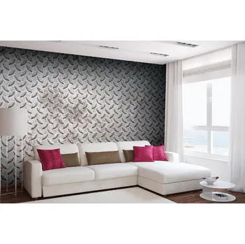 Fototapeta DIMEX | Samolepicí vliesová fototapeta na zeď Kovový povrch MA-5-2610 | 375 x 250 cm | šedá + Samolepicí vliesová fototapeta na stěnu DIMEX Kovový povrch MA52610 v rozměru 375 x 250 cm