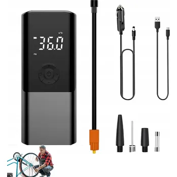 ELEKTRICKÁ PUMPA AUTOMOBILOVÁ DIGITÁLNÍ: CYKLISTICKÁ LCD S 4 PLYNOVÝMI TRYSKAMI.