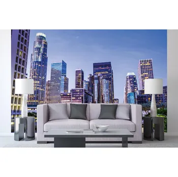 Fototapeta DIMEX | Samolepicí vliesová fototapeta na zeď Centrum LA MA-5-2944 | 375 x 250 cm | zelená, modrá, žlutá + Samolepicí vliesová fototapeta na stěnu DIMEX Centrum LA MA52944 v rozměru 375 x 250 cm