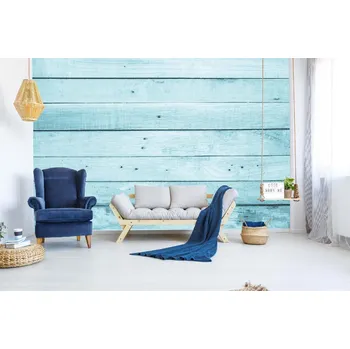 Fototapeta DIMEX | Samolepicí vliesová fototapeta na zeď Stará modrá prkna MA-5-2574 | 375 x 250 cm | modrá + Samolepicí vliesová fototapeta na stěnu DIMEX Stará modrá prkna MA52574 v rozměru 375 x 250 cm