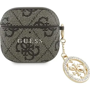 Pouzdro na mobilní telefon Pouzdro GUESS pro APPLE AirPods 4 GUA4P4E4CDW (PU 4G W/ Strass Charm) hnědé