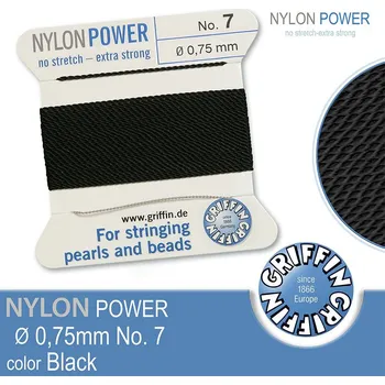 Nit NYLON Power velmi pevná nit GRIFFIN síla nitě 0,75mm Barva Black