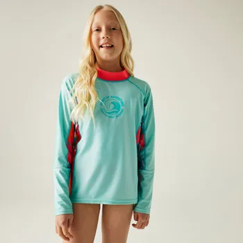 Regatta Dětské UV triko Hoku II RKM034 aruba blue peach bloom tropical leaf Velikost: 128