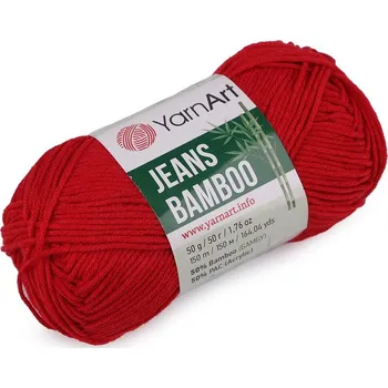 Pletací příze Jeans Bamboo 50 g - 8 (144) červená