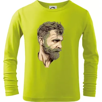 Dětská móda Mustache man - Triko dětské Long Sleeve - 122 cm/6 let ( Limetková )