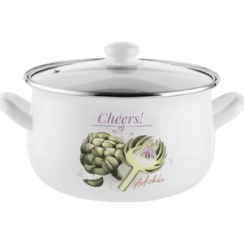 Hrnec Emailem pokrytý hrnec s poklicí EMALIA POLSKA PLESZEW ARTI 2 l