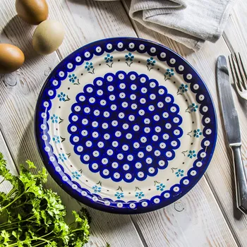 Talíř BOLESŁAWIEC GU-1259 DEC. 168A 25 cm - mělký keramický jídelní talíř