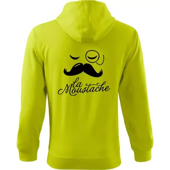Pánská móda La Mustache - Mikina s kapucí na zip trendy zipper - L ( Limetková )